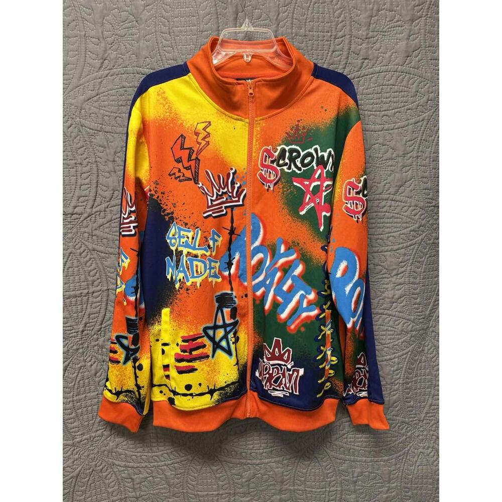Red Ape Graffiti Jacket XL‎ Zip Up Graffiti